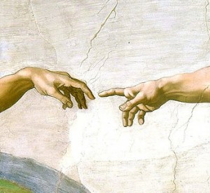 Michelangelo, Die Erschaffung Adams, Detail